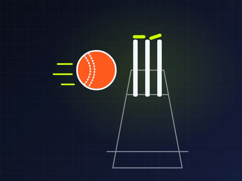 Cricket ball and stumps illustration