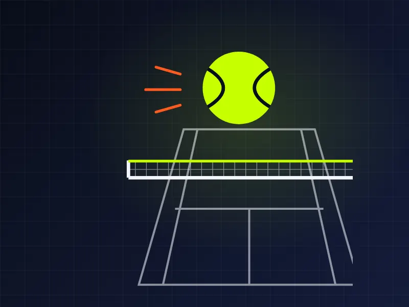 Tennis ball and net illustration